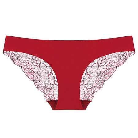 

Womens Lingerie Breathable Low Waist Ice Lace Briefs Underwear Silk Nightwear