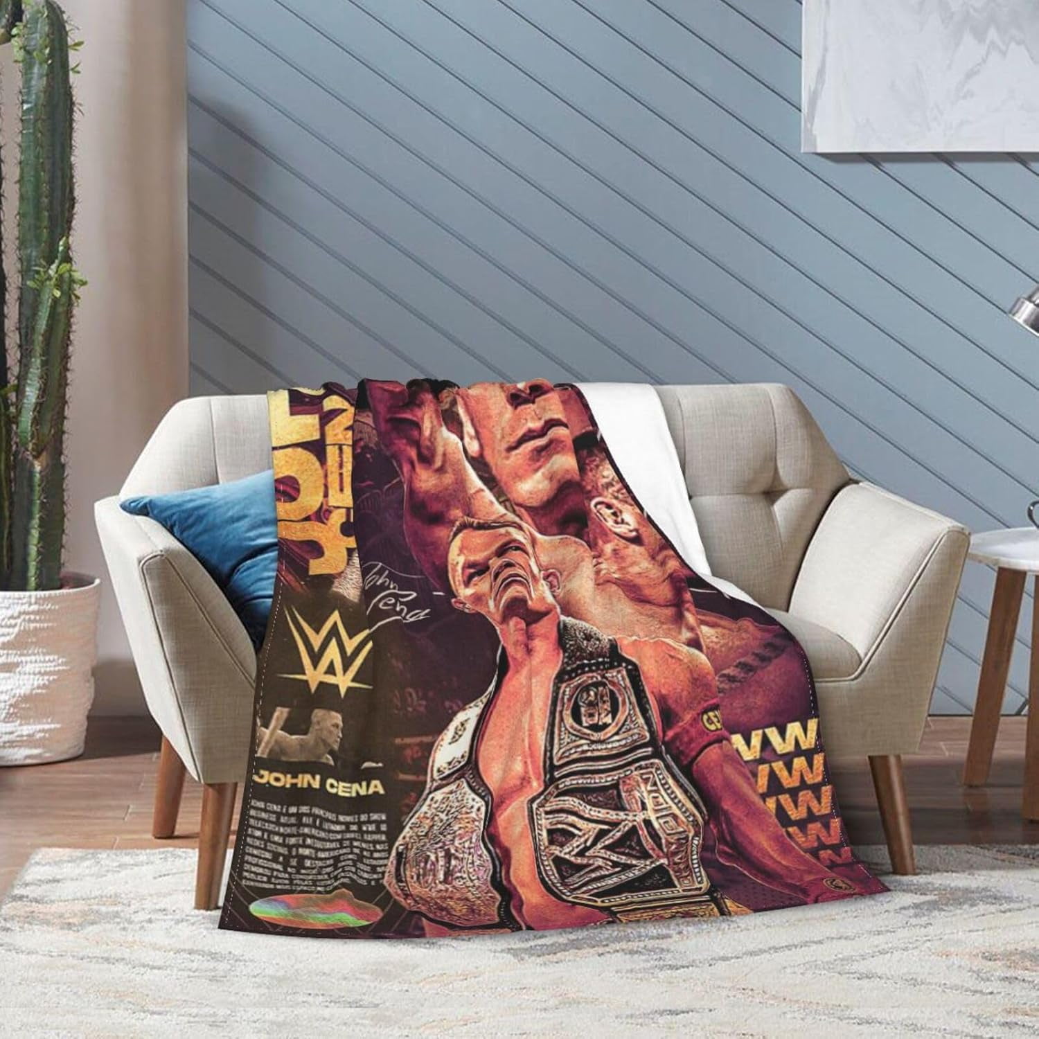 Ultra-Soft Anti-Pilling Lightweight Warm Blanket John Cena Blanket Cozy Blankets Decor for Couch Bed Sofa Bedroom Home 50x40 in