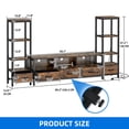 thumbnail image 6 of Dextrus LED TV Stand with Bookcase for Tvs up to 65", Entertainment Stand with Power Outlets, Rustic Brown, 6 of 6