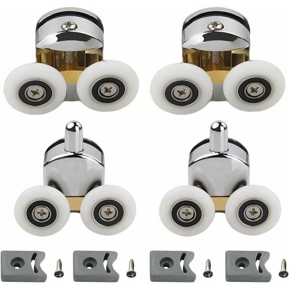 Shower Door Rollers For Sliding Shower Doors, Stainless Steel Micro-bearing Ensures Low Noise Operation And Easy Installation, 4PCS