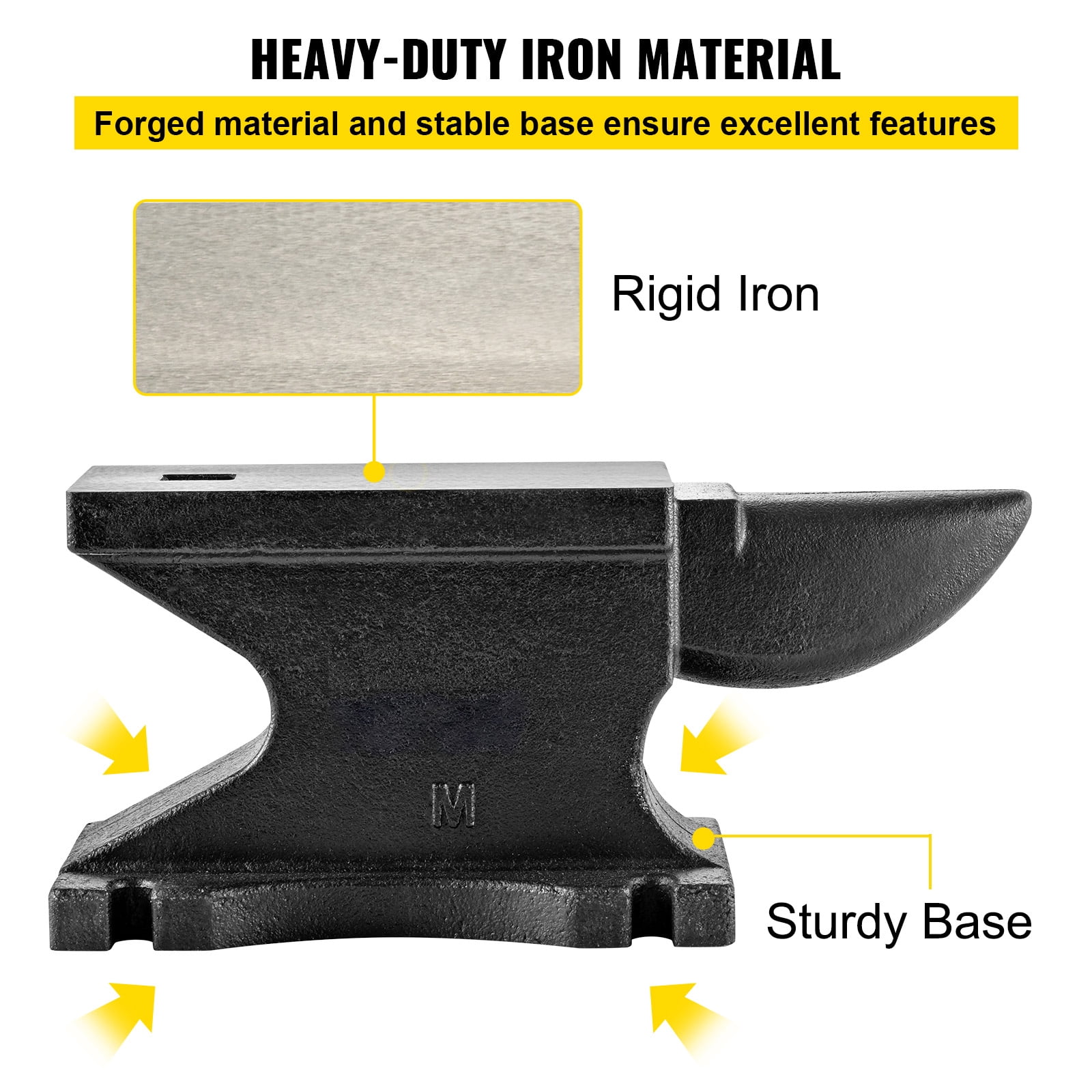 BENTISM Cast Iron Anvil, 55 Lbs Single Horn Anvil with 8.6“ x 4.1” Countertop and Stable Base, High Hardness Rugged Round Horn Anvil Blacksmith for Bending, Shaping, Twisting