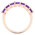 thumbnail image 5 of 1.75 ctw Wedding Band for Women - 18K Rose Gold Natural Amethyst Stackable Eternity Ring, 5 of 6