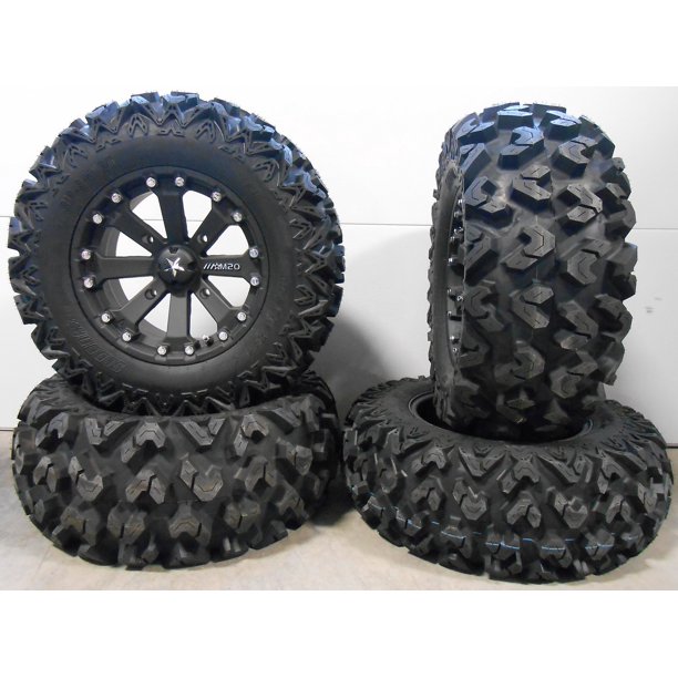 MSA Black Kore 14" UTV Wheels 27" Rip Saw Tires Yamaha Viking Wolverine
