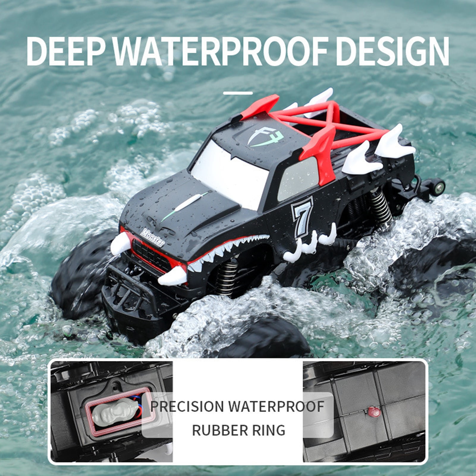 Hyasfey Amphibious Remote Control Off-Road Crawler Truck Toy