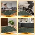 thumbnail image 4 of Ottomanson Non-Slip Area Rug for Living Room 3'3" x 5' Durable Low Profile Carpet, Seafoam Green Leaf, 4 of 11