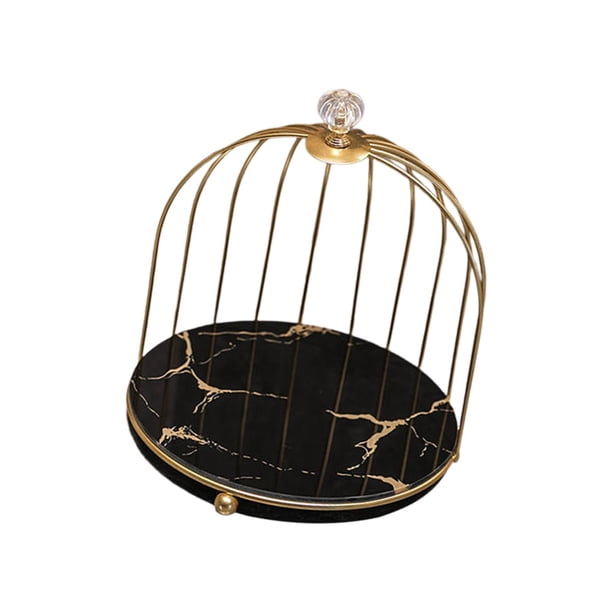 Estante de almacenamiento de cosméticos de hierro, soporte para joyas, maquillaje, baño, expositor de postres oro negro 1 nivel
