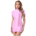 thumbnail image 1 of Jhaoyu Robe Moulante Mini Élégante pour Femmes à Manches Courtes, Fête, Boîte de Nuit, Robe Crayon, Tenue de Boîte de Nuit, Rose, m, 1 of 6