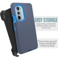 thumbnail image 4 of For Morotola Moto Edge Plus 2022 Edge X30 Phone Heavy Duty Rugged Shockproof Case With 360 Swivel Kicktand Holster Belt Clip And Built in Screen Protector Cover Case - Navy, 4 of 8