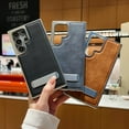 thumbnail image 2 of PU Leather Case for Samsung Galaxy S25 Plus with Adjustable Kickstand, Retro Luxury Business Electroplated Edges Military-Grade Drop Protection Slim Back Cover for Samsung Galaxy S25 Plus, Black, 2 of 8