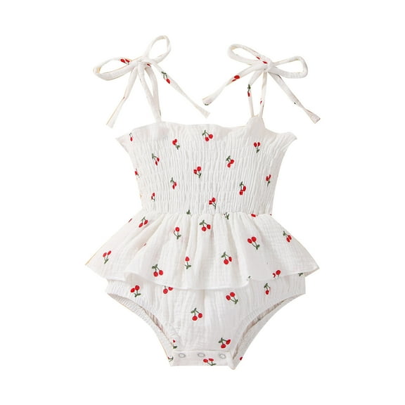 Zanarzt Baby Girl Summer Bodysuit Cotton Baby Bodysuit Infant Outfit Cute Newborn Clothes Unisex Romper White,12-18 Months