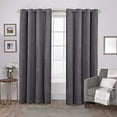 thumbnail image 3 of Exclusive Home Velvet Heavyweight Light Filtering Grommet Top Curtain Panel Pair, 54"x84", Soft Grey, 3 of 6