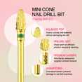 thumbnail image 2 of Pana 3/32" Gold Mini Cone Safety Nail Carbide Bit - Coarse Grit, 2 of 7