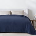 thumbnail image 6 of Great Bay Home All-Season Waffle Cotton Bed Blanket 90x66 (Twin, Navy), 6 of 6