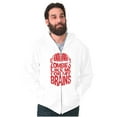 thumbnail image 3 of Funny Zombies Like Me For My Brains Men's Big & Tall Graphic Zip Up Hoodie Brisco Brands 4X, 3 of 5
