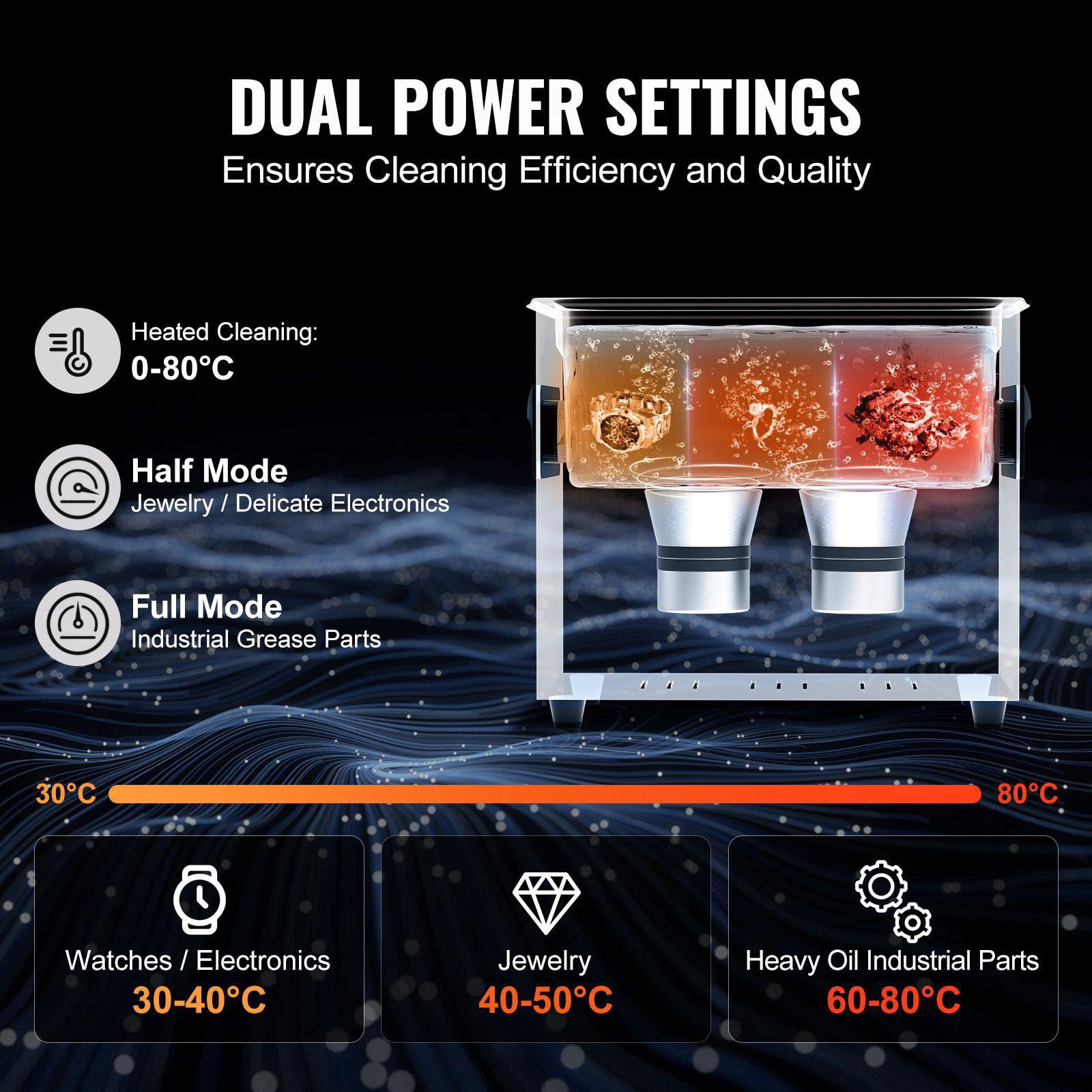 3L 120W Digital Ultrasonic Cleaner with Heater Timer Gentle Mode Upgraded Degassing 40kHz for Jewelry Glasses Tools Retainer