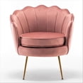 thumbnail image 2 of US Pride Furniture Cavett 28.3" Wide Velvet Barrel Chair with Gold Metal Legs Rose, 2 of 5