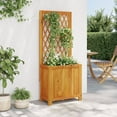 thumbnail image 3 of vidaXL Planter with Trellis 21.7"x11.6"x52" Solid Wood Acacia, 3 of 7