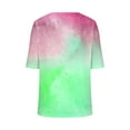 thumbnail image 4 of Hvot&aat Women's Fashion Tie Dye Gradient Printing Tees V-Neck Casual Short Sleeve Loose Tops Trending T Shirts, 4 of 4