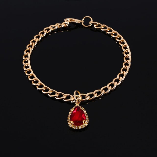 Collar de gato Yinane Collar de diamante para perro con colgante ROJO