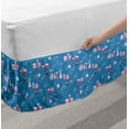 thumbnail image 2 of Christmas Bed Skirt, Cartoonish Noel Scenery with Trees Santa Deer Buildings and Snowflakes, Elastic Bedskirt Dust Ruffle Wrap Around for Bedding Decor, 4 Sizes, Sea Blue Multicolor, by Ambesonne, 2 of 2