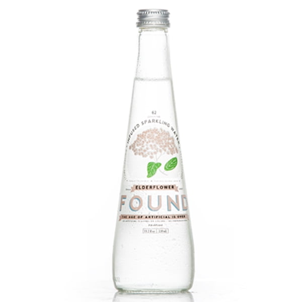 Found Infused Sparkling Water Elder Flower 11.2 Oz Glass Bottle Pack of 12 by