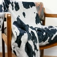 thumbnail image 5 of Everything Comfy Cow Print Decorative Throw Blanket, 42" X 60", Black, 5 of 8