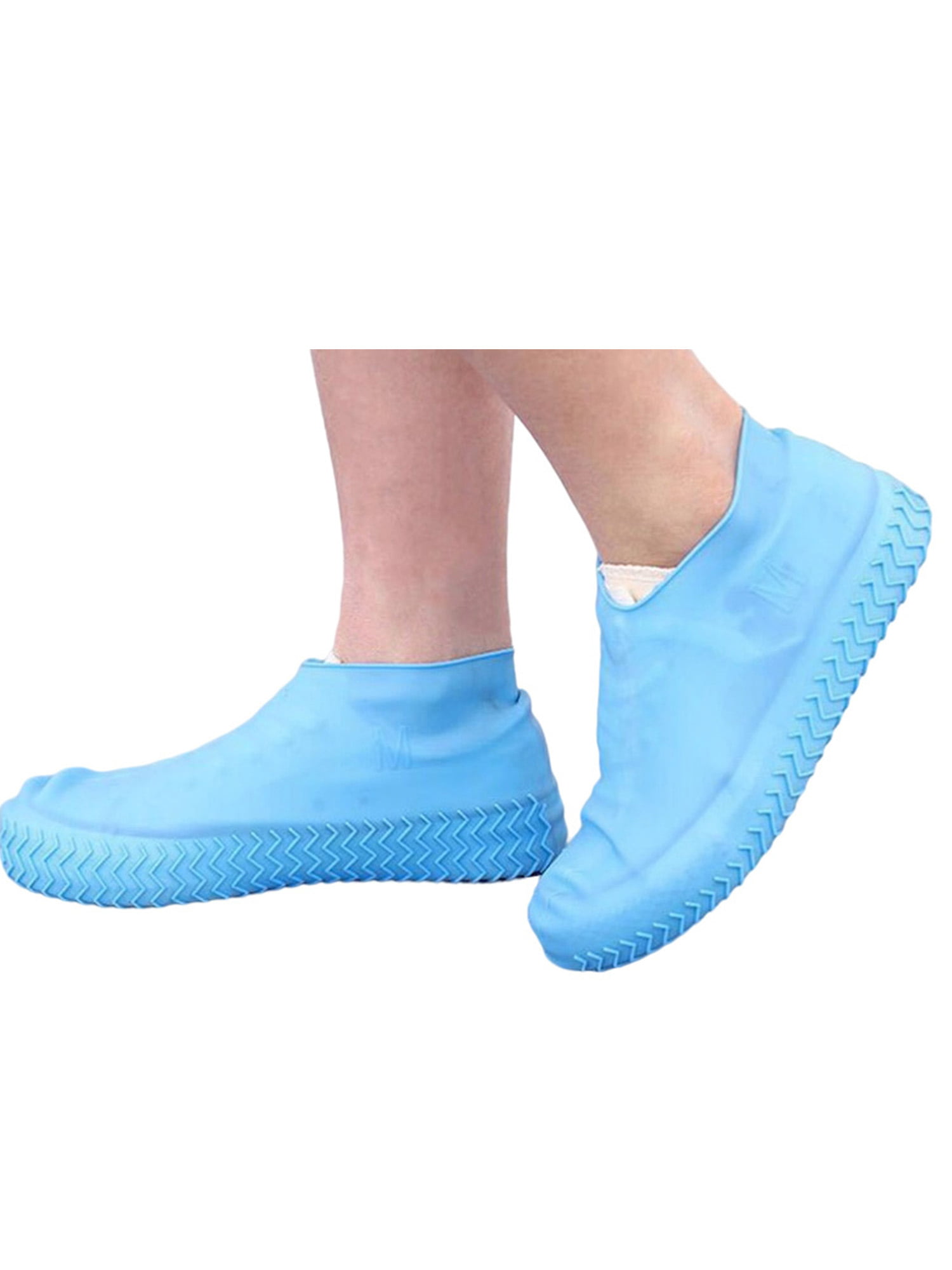 Unisex Kids Adult Solid Overshoes Rain Shoe Covers Waterproof Foldable Slip NEW 