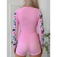thumbnail image 3 of IDOPIP Women 3 Piece Rash Guard - Long Sleeve Swimsuit Built in Bra Swim Shirt Zip Bathing Suit with Shorts S-2XL, 3 of 8