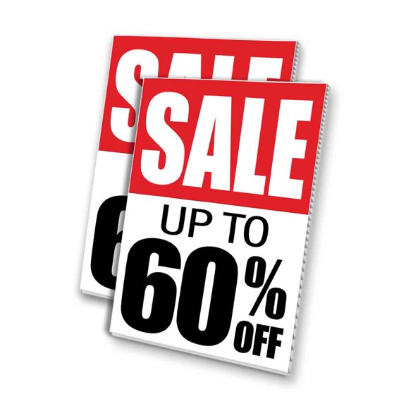 60 Off Special (24" X 36") 4mm Corrugated Plastic Panel, Graphics Applied To 1 Side (Pk of 2)