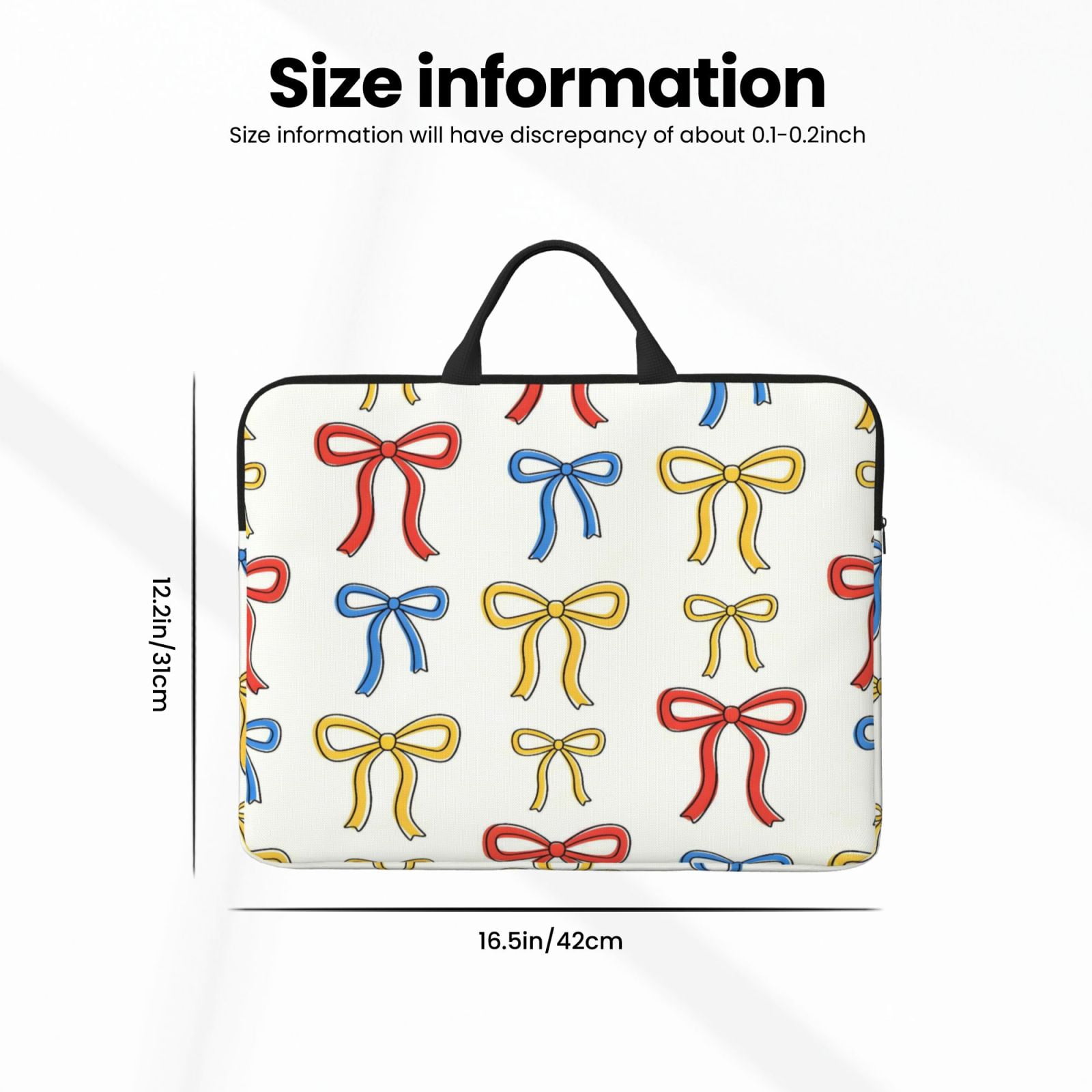 Laptop Sleeve Bag For Women Men 14inch Waterproof Durable Protective Computer Carrying Cover Handle Laptop Case Bag Red Blue Yellow Thin Bows