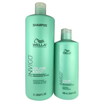 alien Ung dame Kommerciel WELLA Invigo Volume Boost Bodifying Shampoo 33.8 oz & Conditioner 16.9 oz  Duo with Cotton Extract - Walmart.com