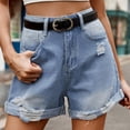 thumbnail image 6 of cfhntfmh High Waisted Shorts for Women Cut off Ripped Jean Shorts Summer Trendy Denim Shorts with Pocket, 6 of 7