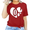 thumbnail image 2 of Penkiiy T-Shirts de la Saint-Valentin pour Femmes avec Imprimé Cœur Mignon, T-Shirts Graphiques Décontractés à Manches Courtes, Rouge, 2 of 4