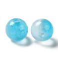 thumbnail image 2 of Transparent Acrylic Beads Two-Tone Round Deep Sky Blue 7.5x7mm Hole: 1.8mm about: 1900~2000pcs/500g, 2 of 2