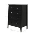 thumbnail image 3 of Jela Solid Wood 4 Drawer Dresser - Black, 3 of 10