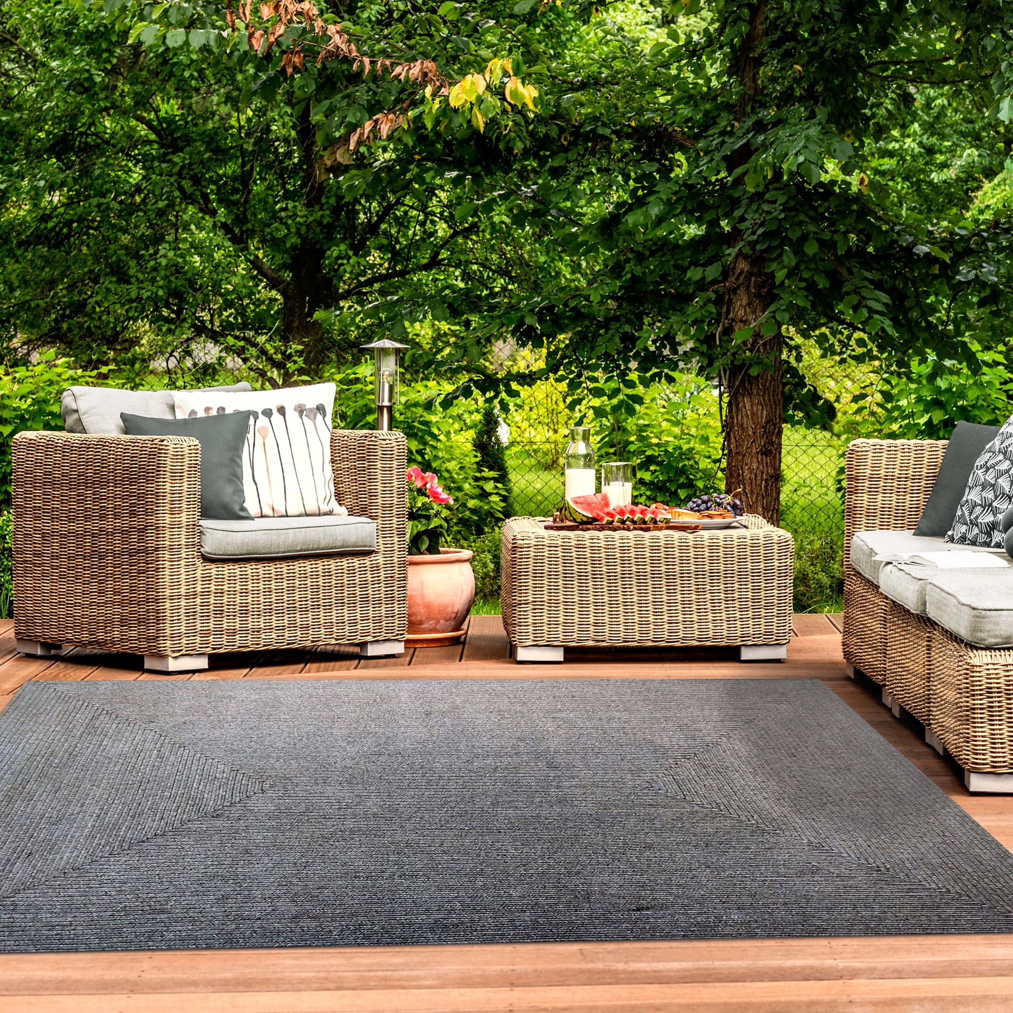 Superior Braided Indoor/ Outdoor Area Rug, 5' x 8', Brick