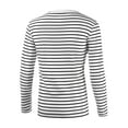 thumbnail image 2 of CamisePaHombres Cuello Redondo Mangas Largas Estampado de Rayas Negro Y Blanco 48, 2 of 6