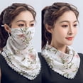 thumbnail image 5 of Yesbay Rose Flower Women Summer Chiffon Anti-UV Thin Veil Scarf Neck Face Cover Shawl, 5 of 8