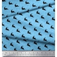 thumbnail image 3 of Soimoi Blue Cotton Duck Fabric Fish & Cat Animal Printed Fabric 1 Yard 42 Inch Wide, 3 of 3