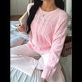 thumbnail image 4 of Suéteres de Cuello Redondo de Punto Extragrandes para Mujer Rosa XL, 4 of 7