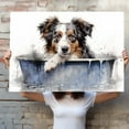 thumbnail image 4 of Australian Shepherd Dog Canvas Bathroom Décor - Unique Bath Wall Decor - Modern Canvas Bathroom Wall Art - Room Decor - Bathroom Decorations - Restroom Sign - Wall decor living room, 4 of 4