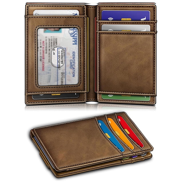 fastboy Men S Wallet Card Holder RFID Blocking Slim Leather Money Clip Easy Leather Wallet Card Holder B