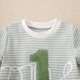 thumbnail image 6 of TOWED22 Toddler Boys Summer Outfits Embroidery Short Sleeve Shirt and Striped Shorts Sets 2Pcs Summer Clothes Set(Green,18-24 Months), 6 of 6