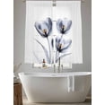 thumbnail image 5 of Light Grey Tulip Sheer Curtains 63 Inch Length 2 Panels Set, Rustic Elegant Floral Botanical Voile Window Treatment Rod Pocket Curtains Sheers Drapes for Bedroom/Living Room/Kitchen 52x"63"x2, 5 of 7
