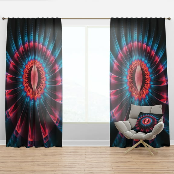 Designart 'Abstract Colorful Fractal Flower' Modern Curtain Panel