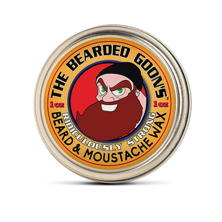 The Bearded Goon's RIDICULOUSLY STRONG Beard & Handlebar Moustache Wax - 1oz (30ml) Strongest Hold for Mustache, Beards, and Facial (Best Beard Wax 2019)