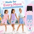 thumbnail image 4 of Girls 4 Pack Bike Shorts Stretchy, Soft High Waist Athletic Shorts for Kids with Fun Prints Colors Ideal for Dance, Play, Biking, or Everyday Wear (Sizes 4-14), 4 of 7