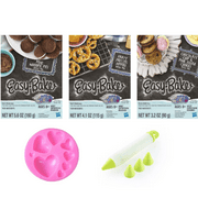 Easy Bake Ultimate Electric Oven Refill Mixture: 1 Classic Mini Whoopie Pies Mix, 1 Cheese Pizza and 1 Chocolate Chip & Pink Sugar Cookie Mix Plus Silicone Heart Mold and Piping Tool