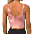 thumbnail image 4 of Uemuo Houndstooth With Red And White Pattern Women's Sports Bra - High Impact Support, Breathable, and Comfortable Athletic Bra for Running, Yoga, and Workouts, 4 of 9