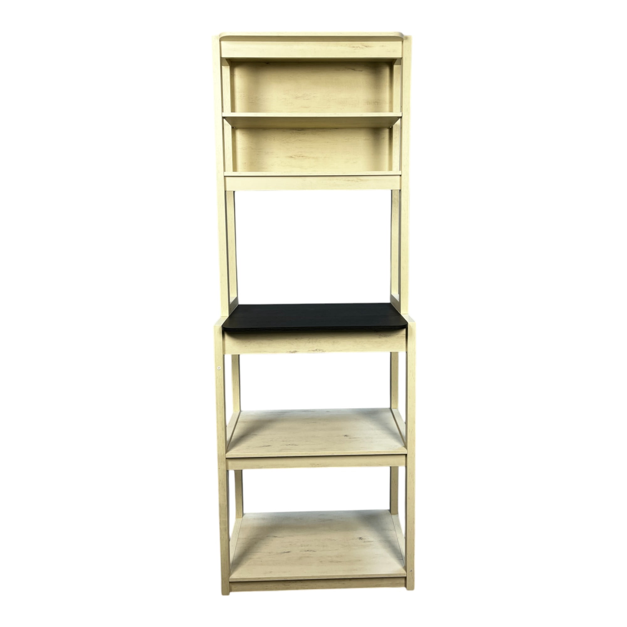 5-Tier Bakers Rack, Kitchen Storage Shelf and Microwave Stand with Coffee Bar, Particle Board Organizer for Pantry, 23.62 Inch, White and Black